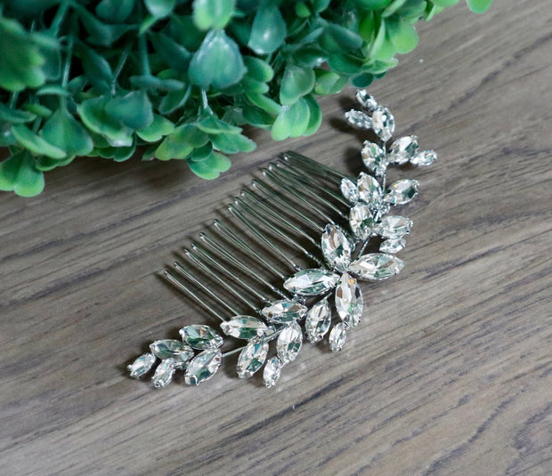 Crystal Hair Comb - Ebony