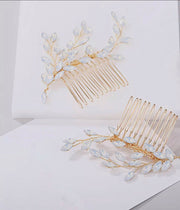 Blue Opal Hair Combs - Tasha