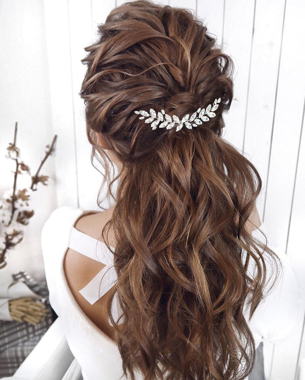 Bridal Crystal Hair Piece - Ebony