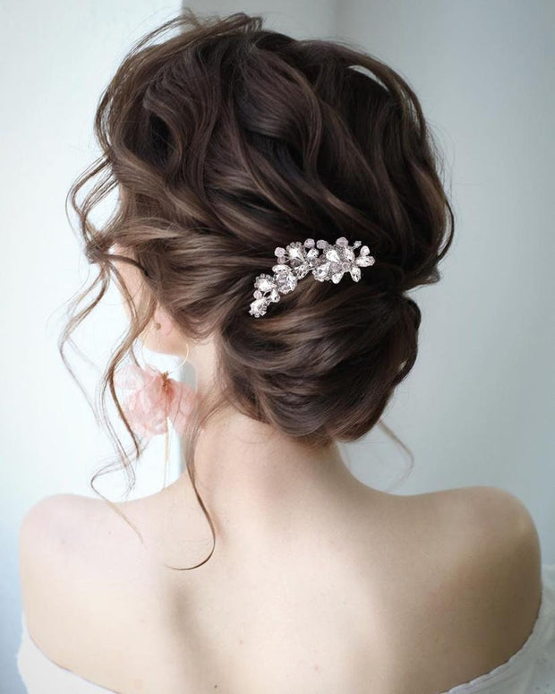 Blue Sapphire Bridal Hair comb - Carla