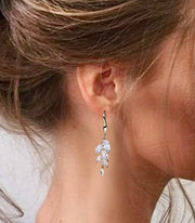 Brittany - Wedding CZ Leaf Earrings