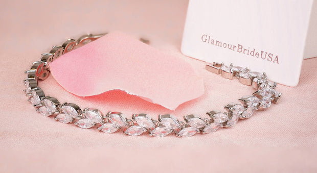 Valerie - Silver Crystal Bridal Earrings