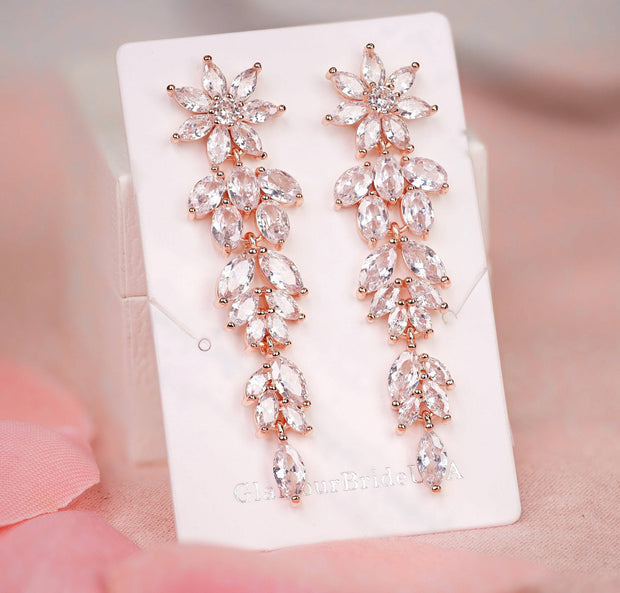 Bridal Statement Crystal Earrings - Kimberly
