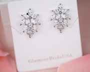 Lindsay - Silver Stud Bridal Earrings