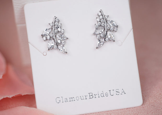 Lindsey - Crystal Stud Bridal Earrings