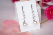 Crystal Earrings With Pearls - Kelly