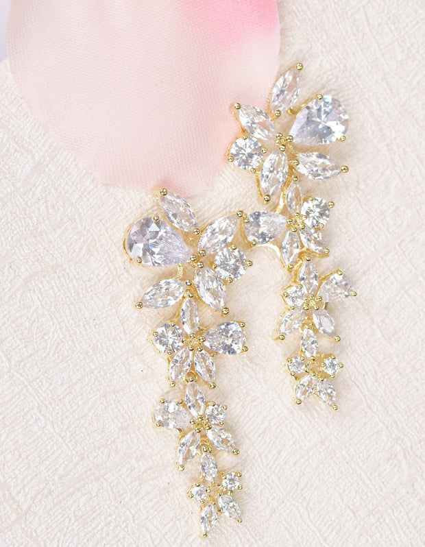 Crystal Statement Wedding Earrings -Christine