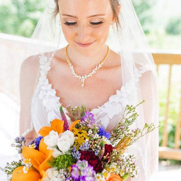 Jenna - Silver Crystal Bridal Earrings